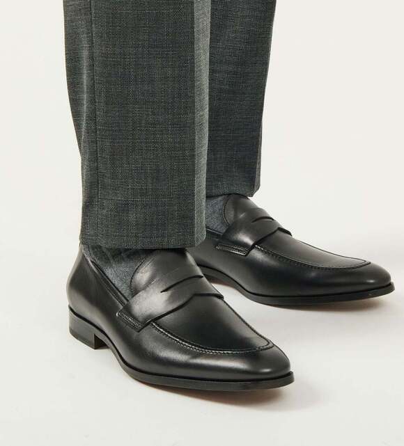 Caporicci Black Leather Penny Loafers  Made in Italy main image 16